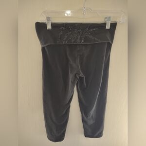 Victoria’s Secret PINK Yoga Foldover  Crop Legging  Black XS Bling Y2K Style‎
